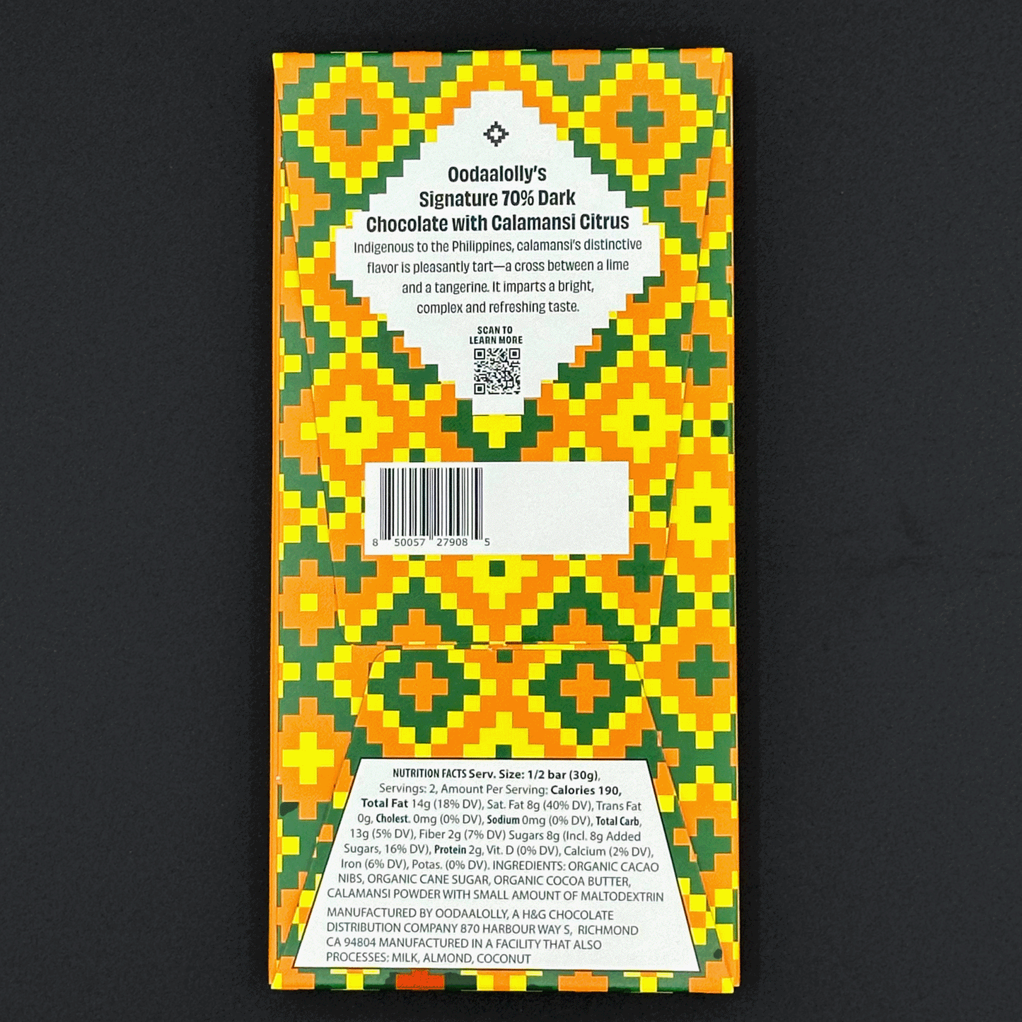Vegan Dark Chocolate with Calamansi Citrus